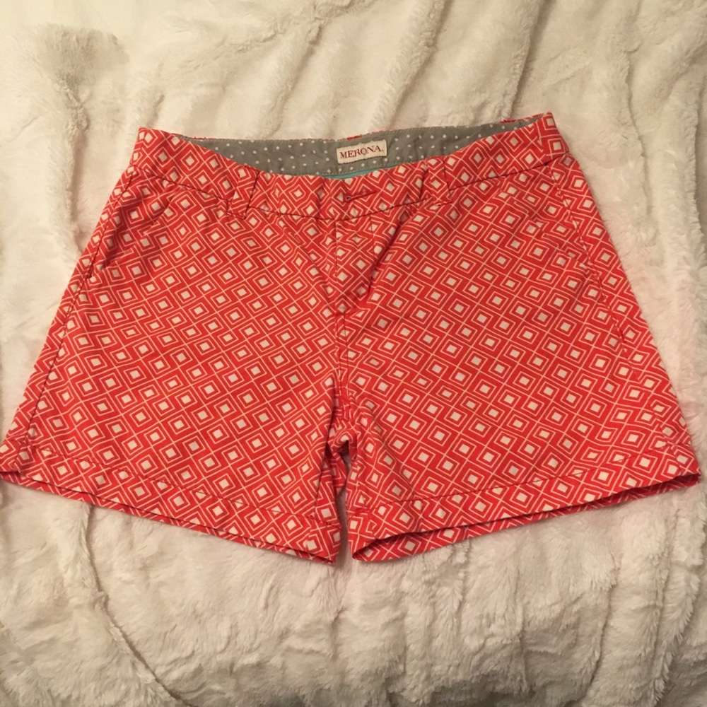 Merona Orange Geometric Shorts